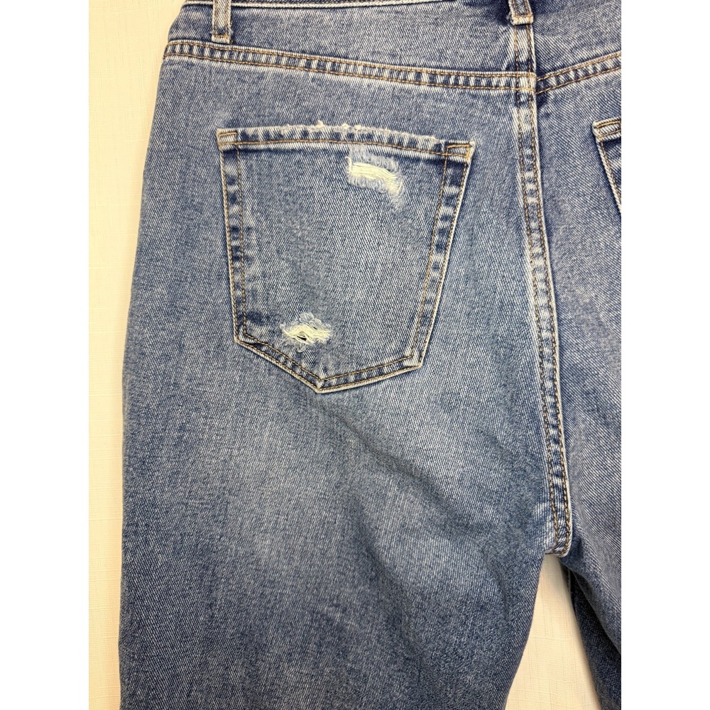 Vervet VT1151 High Rise Distressed Mom Jeans Raw Hem 100% Cotton Denim Womens 29 - Picture 8 of 9